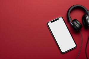 Sleek Mobile Phone and Headphones Mockup for   Users photo