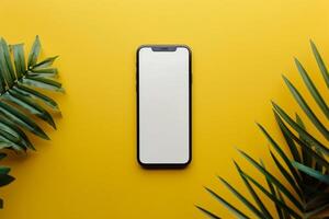 Mobile Device Mockup Screen in a high tech digital photo