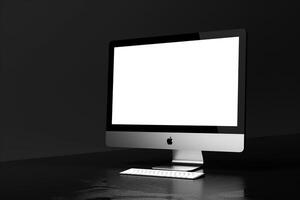 Computer Monitor Mockup with Glossy Finish and High Resolution Display Background photo
