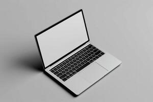 Laptop Mockup with Background for Professional Use and Digital Application Design photo