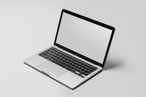 Laptop Mockup with Versatile Background for Business and Digital Presentation photo