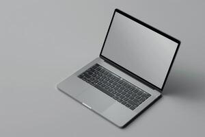 Laptop Mockup with Versatile Background for Technology and Business Applications photo