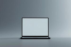 Laptop Mockup with Background for High Tech Digital and Web Interface photo