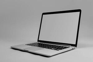 Laptop Mockup with Versatile Background for Technology and Business Applications photo