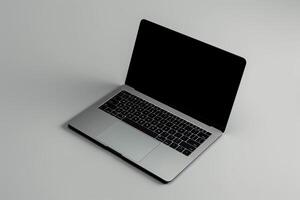Laptop Mockup with Background for Digital Applications and Web Content Presentation photo
