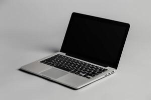 Laptop Mockup with Background for High Resolution Digital Content and Web Interface photo