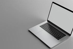 Laptop Mockup with Background for Professional Use and Digital Content Presentation photo