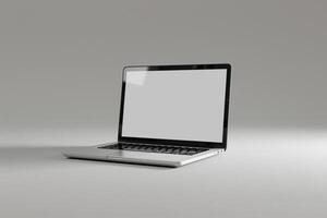 Laptop Mockup with Background Ideal for High Tech Digital and Web Presentations photo