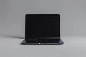 Laptop Mockup with Background Ideal for High Tech Digital Applications and Web Design photo