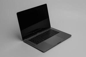 Dynamic Laptop Mockup with High Tech Professional Layout photo