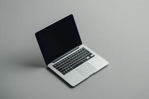 Functional Laptop Mockup with High Tech Dynamic Background photo