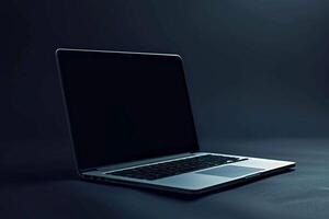 Laptop Mockup Featuring a High Resolution Screen and ed Workspace photo