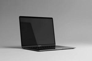 Laptop Mockup with a Professional Digital Display and ed Background photo