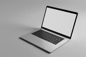 High Tech Laptop Mockup Featuring a ed Tech Interface and Workspace photo