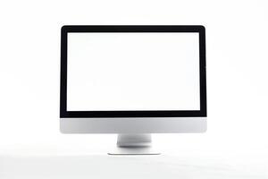Computer Mockup Background with Wireless Keyboard on   Desk photo