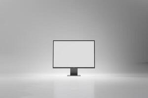Computer Mockup Background for High Tech Digital Desk Setup photo