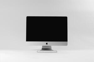 Computer Mockup Background with Contemporary Design and Efficient Layout photo