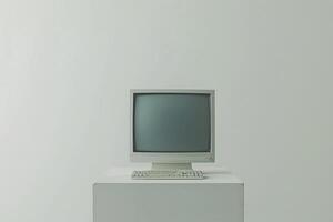 Computer Mockup Background Featuring   Design and Wireless Keyboard photo