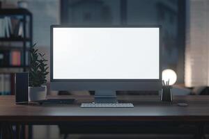 Computer Mockup Background with   Desk and Updated Layout photo