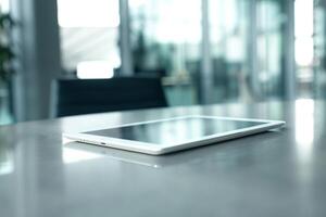 Tablet Mockup with Digital Interface for Business Use photo