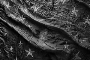 Monochrome American Flag with ed Textural Elements photo