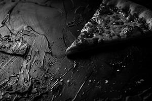 White Cheese Pizza Slice with Dynamic Lighting and Shadow Effects photo
