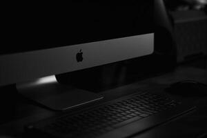Noir Inspired Desktop Computer Mockup with   Black and Gray s photo