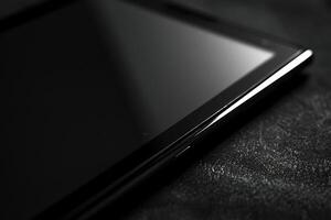 Noir Tablet Mockup with Sharp Black and Gray s photo