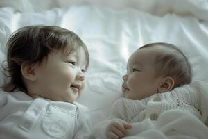 Baby Playing with Sibling Engaging in Fun and Joyful Activities Together photo