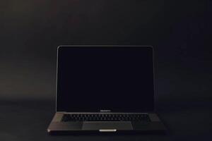 Laptop Mockup with Blank Screen on  Background Perfect for Business Displays photo