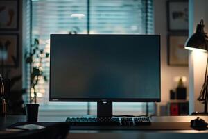 Professional Desktop Computer Mockup with  Gray Top photo