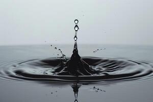 Water Droplet Creating Ripples on White Surface   Background Nature photo