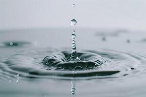 Water Droplet Creating Ripples on White Surface   Background Nature photo