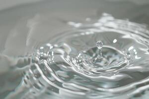 Water Droplet Creating Ripples on White Surface   Background Nature photo