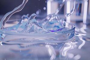 Water flow simulation in lab with background photo