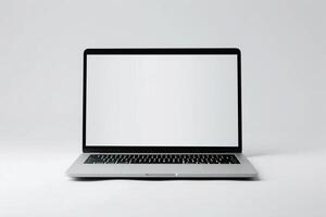 screen display Laptop Mockup with Empty Display on White Canvas photo