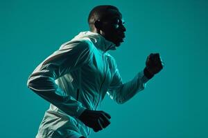 Man in Sportswear and Action Pose Background photo