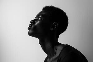 Portraitdesktop setup using shadows and negative space photo