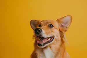 Joyful dog with a   background energetic and happy background photo