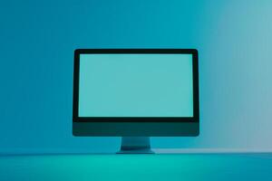 High Tech Desktop Computer Mockup with  Design and  Features photo
