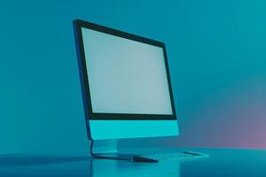 Desktop Computer Mockup for Professional Use in a  Workspace photo
