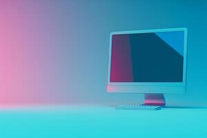 Desktop Computer Mockup with High Tech Design and   Features photo