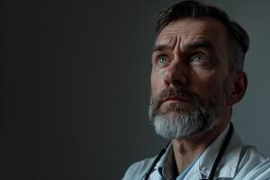 Doctor with Pensive Expression Background photo
