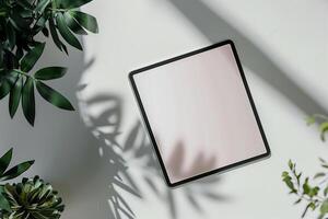 Tablet Screen Mockup on  Gray Background photo