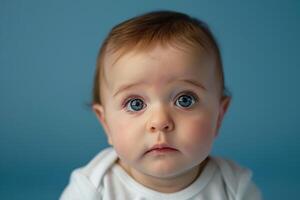 Baby with aNeutral Background Creating a Heartwarming Portrait photo