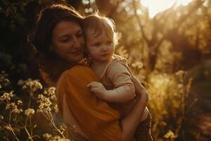 Genuine Family Portrait in Natural   Highlighting Warmth and Togetherness photo