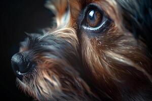 Dogs with Dramatic Lighting and Expressive Faces in Studio Environment photo