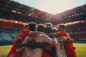 Comprehensive of Empty Stands with Team Huddle photo