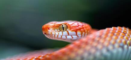 Closeup of a Red Snake's Eye photo