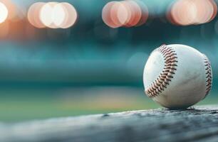 Baseball on a Field Bench photo